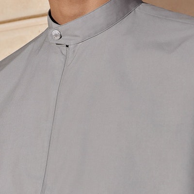 HERMES SS24 Kemeja Lengan Panjang Loose-Fit Butang Snap Kelabu Pudar H456400H25I Purchase HERMES SS24 Kemeja Lengan Panjang Loose-Fit Butang Snap Kelabu Pudar H456400H25I