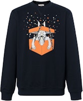 HERMES SS24 Navy Blue Star Cartoon Print Long-Sleeve Sweatshirt H457820HA01 HERMES SS24 Navy Blue Star Cartoon Print Long-Sleeve Sweatshirt H457820HA01