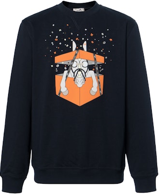 HERMES SS24 Baju Sweatshirt Lengan Panjang Navy Biru Cetak Kartun Bintang H457820HA01 Buy HERMES SS24 Baju Sweatshirt Lengan Panjang Navy Biru Cetak Kartun Bintang H457820HA01