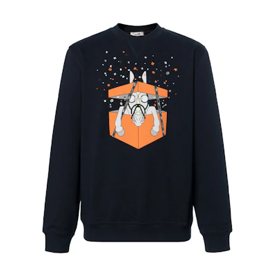 HERMES SS24 Navy Blue Star Cartoon Print Long-Sleeve Sweatshirt H457820HA01