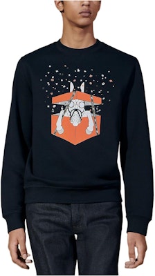 HERMES SS24 Baju Sweatshirt Lengan Panjang Navy Biru Cetak Kartun Bintang H457820HA01 Order HERMES SS24 Baju Sweatshirt Lengan Panjang Navy Biru Cetak Kartun Bintang H457820HA01