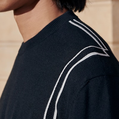 HERMES SS24 Navy Striped Knit Pullover Crewneck Sweater H457260HA01 Shop HERMES SS24 Navy Striped Knit Pullover Crewneck Sweater H457260HA01