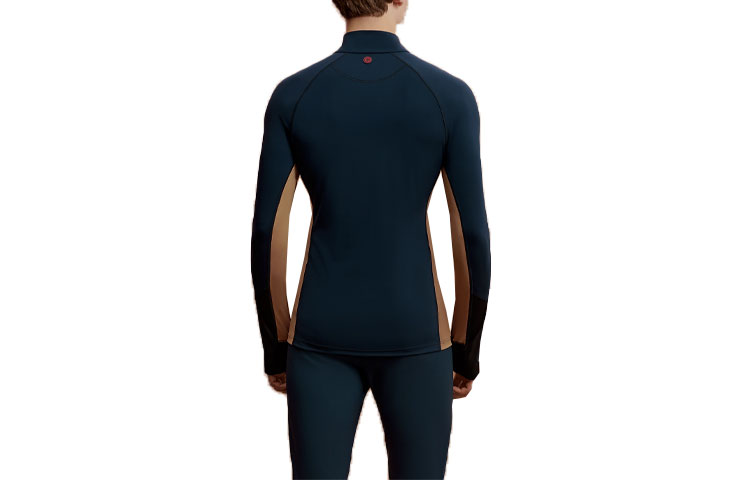 Lookbook HERMES SS24 Slim Fit Colorblock Lengan Panjang Polo Biru Navy H800681EV01