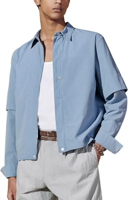 HERMES SS24 單色長袖襯衫 淺灰藍色 H452000HA5G Shop HERMES SS24 單色長袖襯衫 淺灰藍色 H452000HA5G