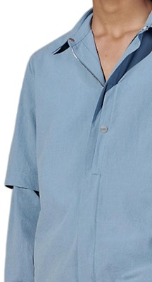 HERMES SS24 單色長袖襯衫 淺灰藍色 H452000HA5G Details for HERMES SS24 單色長袖襯衫 淺灰藍色 H452000HA5G