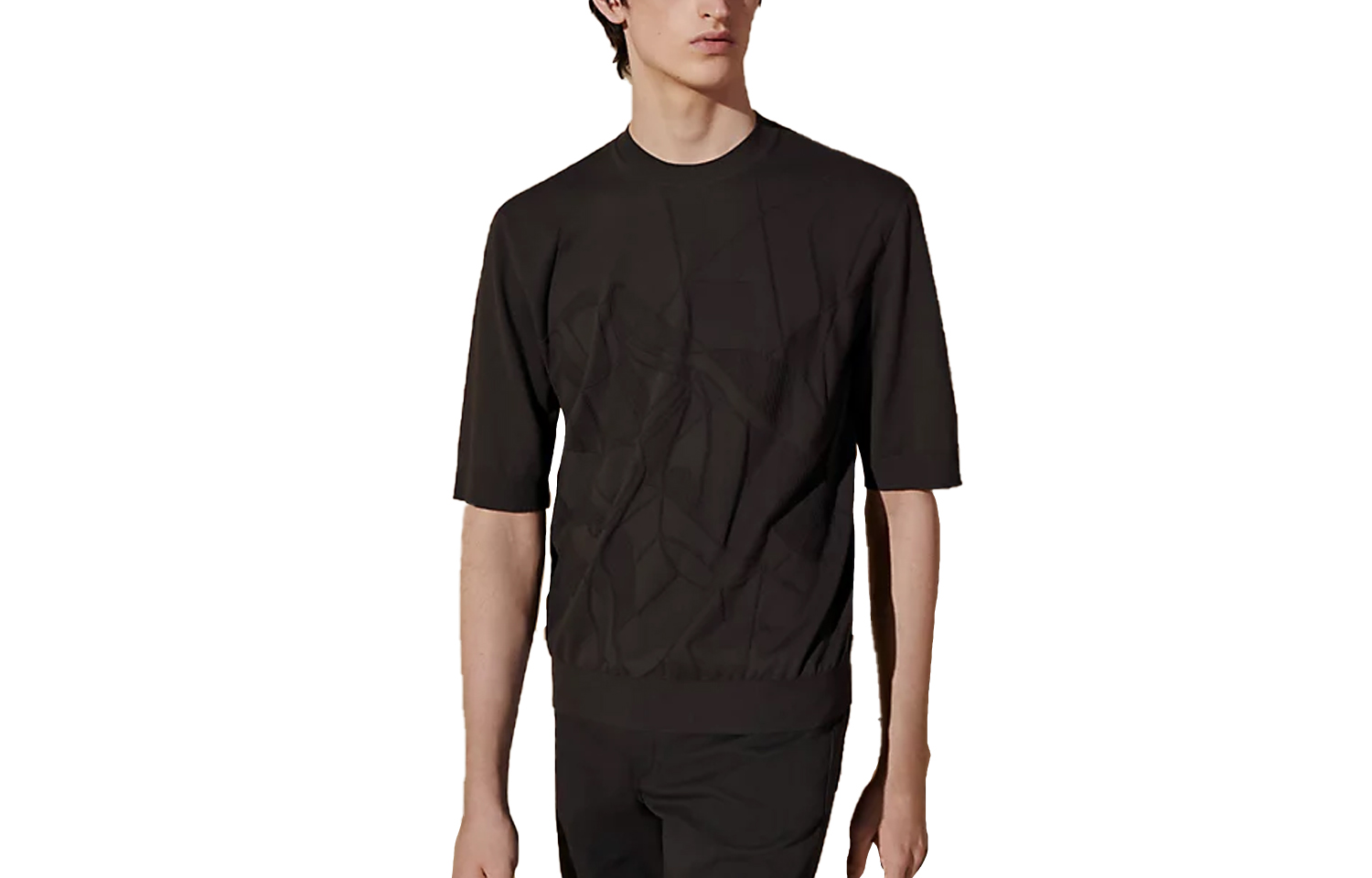 Buy HERMES SS24  Solid Color Crewneck Straight-Cut Short Sleeve T-Shirt Licorice. H457355HA1A