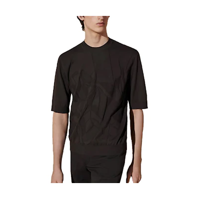 HERMES SS24 Solid Color Crewneck Straight-Cut Short Sleeve T-Shirt Licorice. H457355HA1A