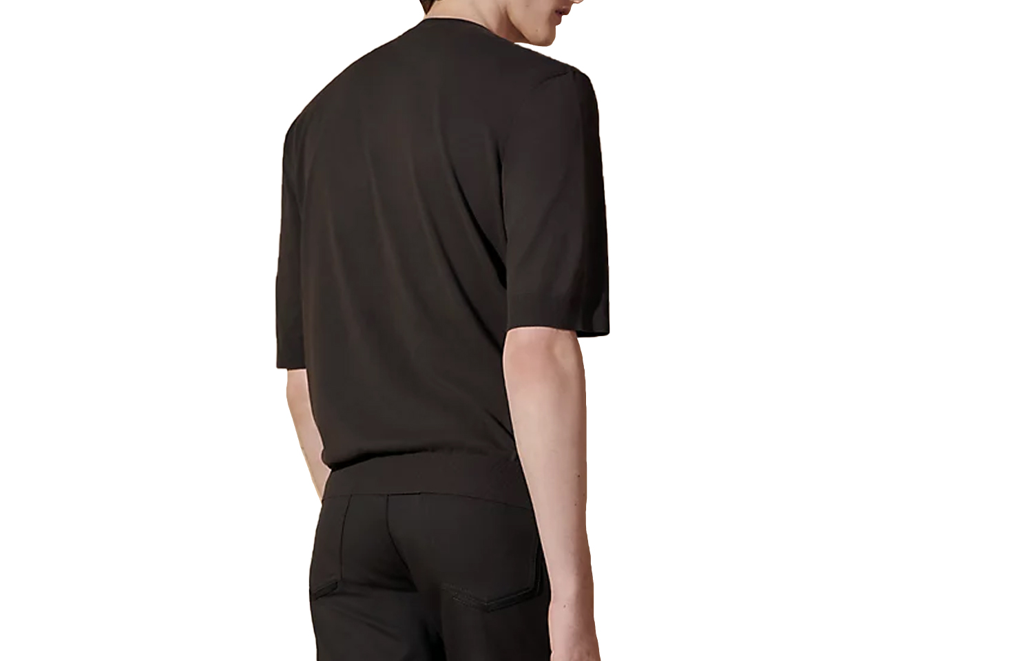 Lookbook HERMES SS24  Solid Color Crewneck Straight-Cut Short Sleeve T-Shirt Licorice. H457355HA1A