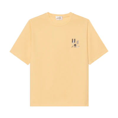 HERMES SS24 Solid Color Leather Detail Crewneck Short-Sleeve T-Shirt H457930HA0D