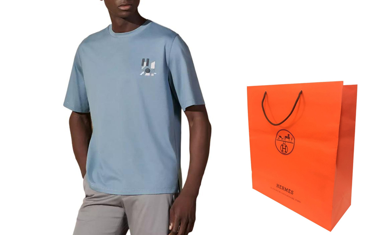 HERMES SS24  Solid Color Leather Detail Crewneck Short-Sleeve T-Shirt H457930HA0D 圖 12