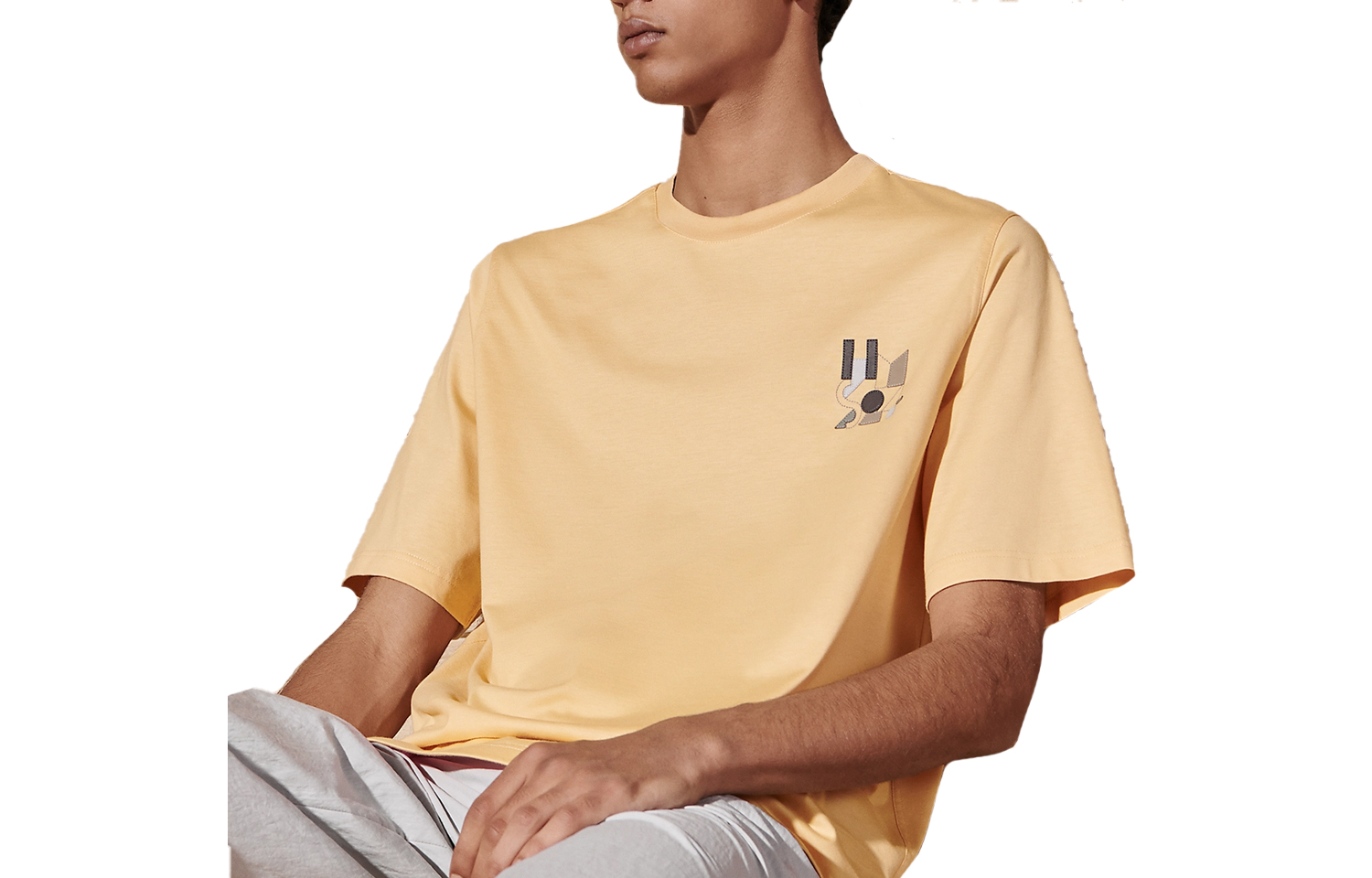 HERMES SS24  Solid Color Leather Detail Crewneck Short-Sleeve T-Shirt H457930HA0D 圖 2