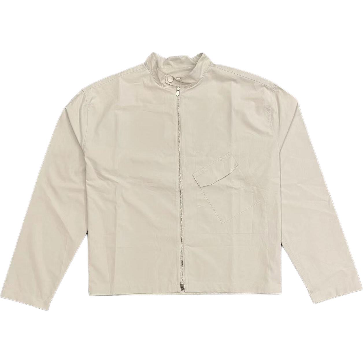 Hermes SS24 Beige Solid Long Sleeve Jacket with Zip Pocket 456120H29442