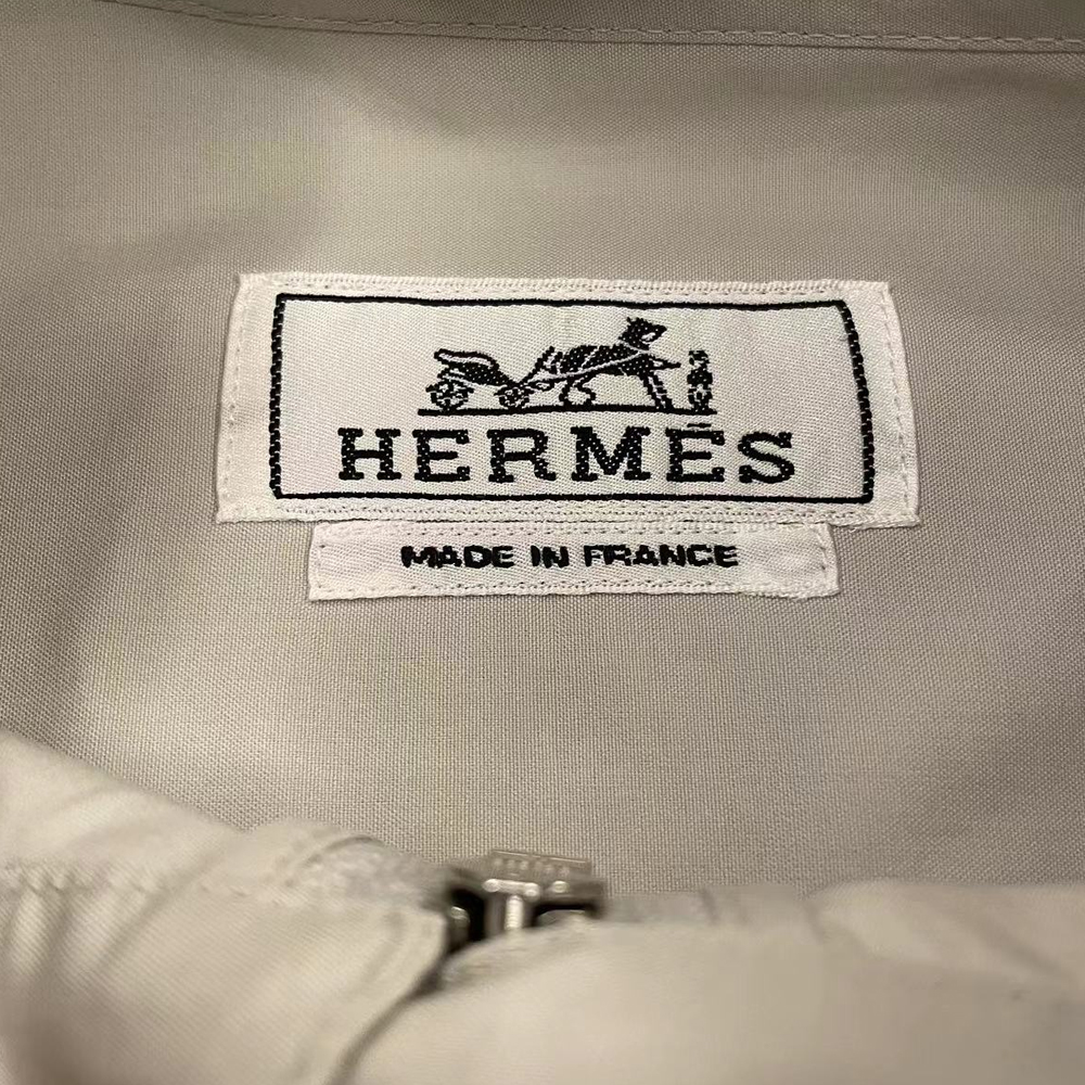 Details for Hermes SS24 Beige Solid Long Sleeve Jacket with Zip Pocket 456120H29442