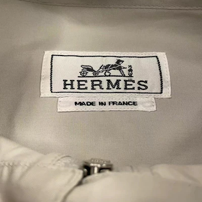 Hermes SS24 Beige Solid Long Sleeve Jacket with Zip Pocket 456120H29442 Details for Hermes SS24 Beige Solid Long Sleeve Jacket with Zip Pocket 456120H29442