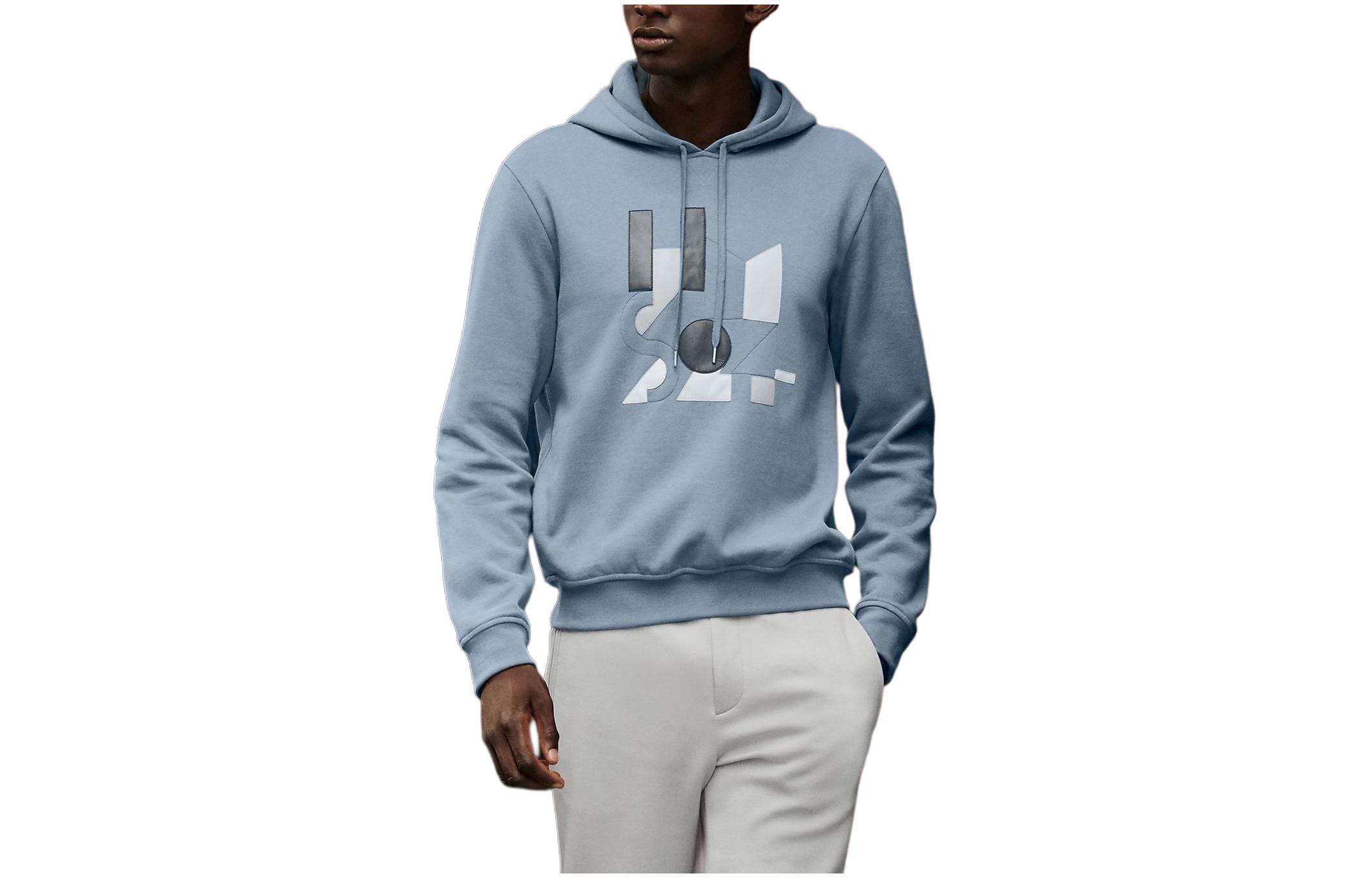 Hermes SS24 Blue Hoodie with Logo Patch Design H457800HA5G