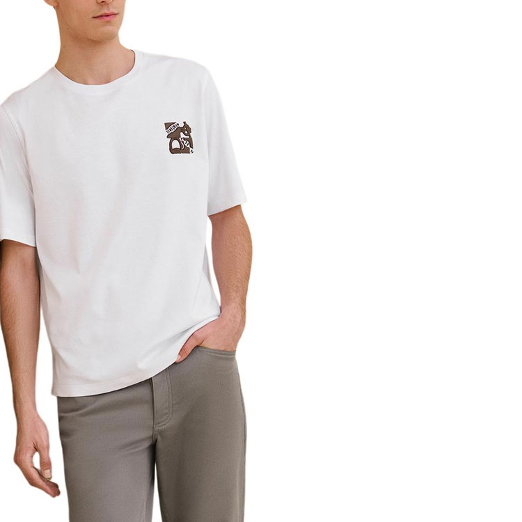 HERMES SS24 Graphic Patch Crewneck Short Sleeve T-Shirt Men’s White H467940HA90 圖 2