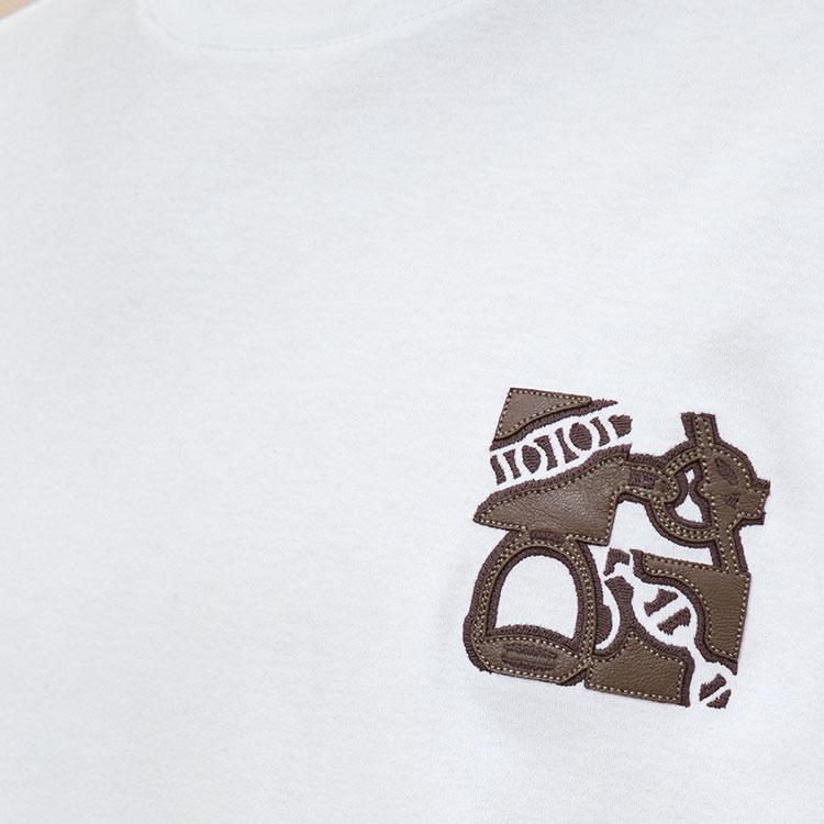 HERMES SS24 Graphic Patch Crewneck Short Sleeve T-Shirt Men’s White H467940HA90 圖 5