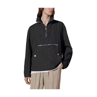 Hermes SS24 Licorice Color Half-Zip Hoodie Long Sleeve Pullover H452420HG1A