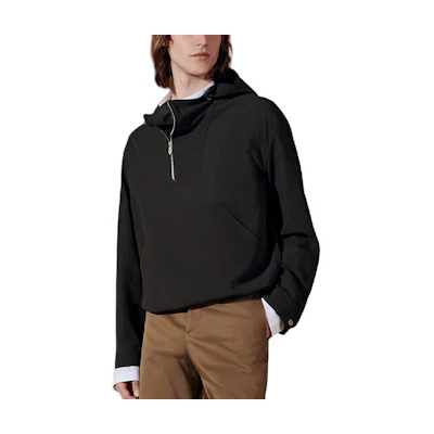 Hermes SS24 Loose Fit Solid Color Hoodie Licorice Tone H452040HA1A