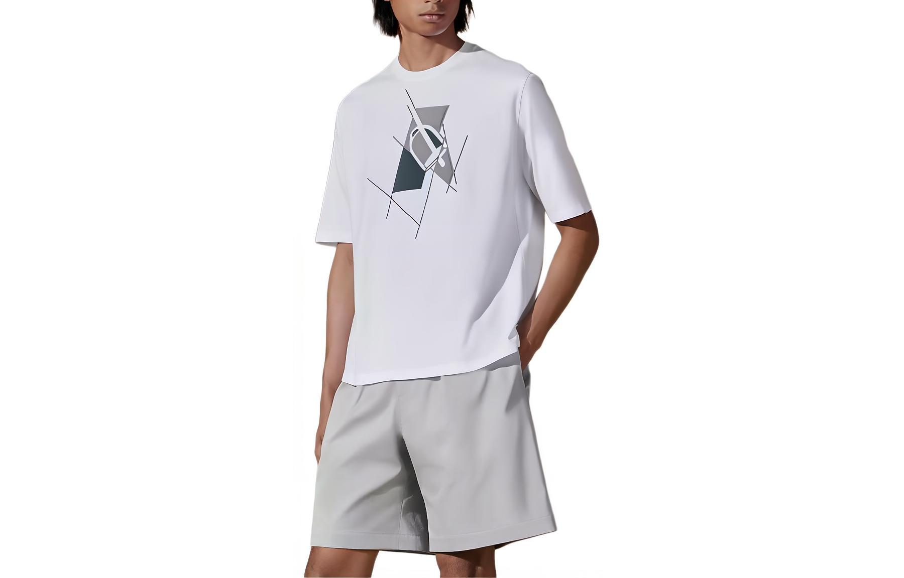 HERMES SS24 Pattern Print Round Neck Short-Sleeve T-Shirt for Men H457950HA90