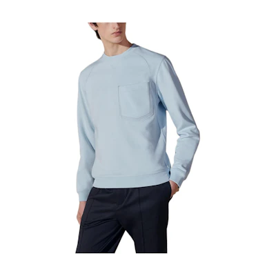 Hermes SS24 Solid Color Crewneck Pullover Sweatshirt Ice Cube Blue () H457830HA5L