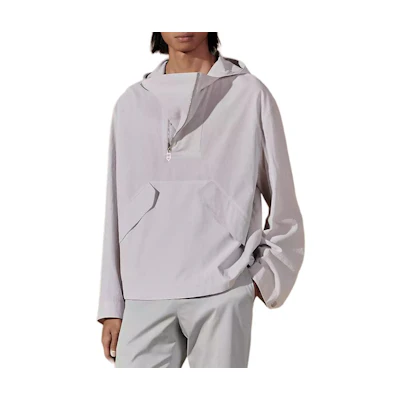 Hermes SS24 Solid Color Pocket Hoodie Misty White Long Sleeve Casualwear H452040HA94