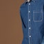 Purchase HERMES SS24 Baju Lelaki Lengan Panjang Biru Indigo Button-Up H456060HE50
