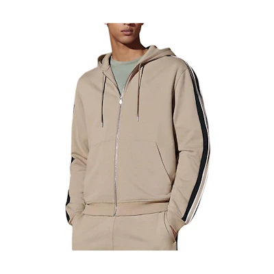 HERMES SS24 Striped Zip-Up Hoodie Long Sleeve for Men H457750HA1W