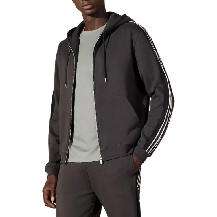 Lookbook エルメス SS24 メンズ ストライプ ジップアップ フーディー 長袖 H457750HA1W