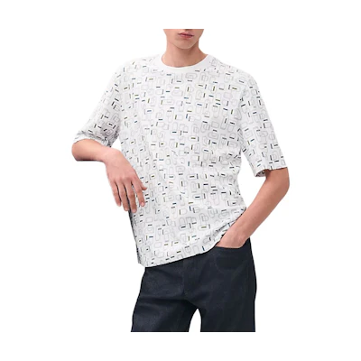 HERMES SS25 Graphic Print Cotton Crewneck T-Shirt White H557920HA90