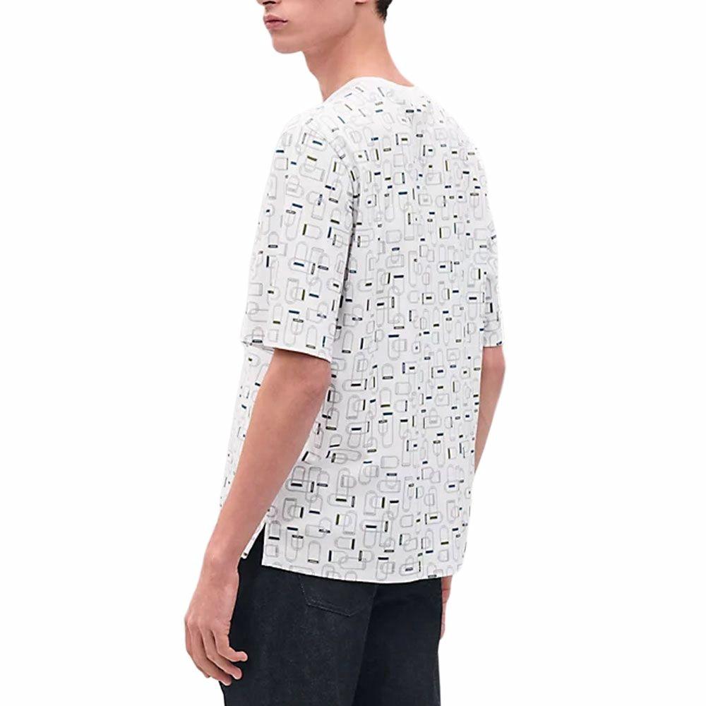 HERMES SS25  Graphic Print Cotton Crewneck T-Shirt White H557920HA90 圖 3