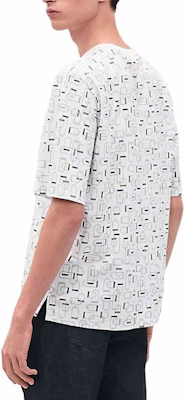 HERMES SS25 Graphic Print Cotton Crewneck T-Shirt White H557920HA90 Lookbook HERMES SS25 Graphic Print Cotton Crewneck T-Shirt White H557920HA90