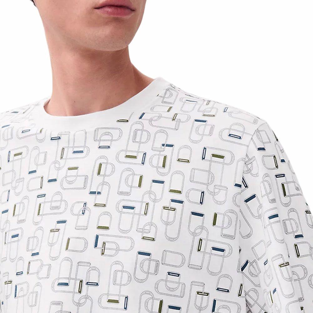 HERMES SS25  Graphic Print Cotton Crewneck T-Shirt White H557920HA90 圖 4