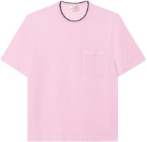HERMES SS25 Pink Solid Pocket Crew Neck T-Shirt H557970HA6G HERMES SS25 Pink Solid Pocket Crew Neck T-Shirt H557970HA6G