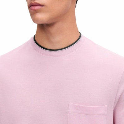 エルメス SS25 ピンク ソリッド ポケット クルーネック Tシャツ H557970HA6G 2