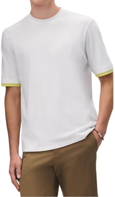 HERMES SS25 Kemeja-T Leher Bulat Kapas Putih Berlapis Kontras. H557940HA90 Buy HERMES SS25 Kemeja-T Leher Bulat Kapas Putih Berlapis Kontras. H557940HA90