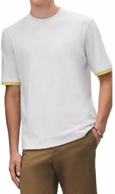 HERMES SS25 Kemeja-T Leher Bulat Kapas Putih Berlapis Kontras. H557940HA90 Order HERMES SS25 Kemeja-T Leher Bulat Kapas Putih Berlapis Kontras. H557940HA90