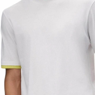 HERMES SS25 Kemeja-T Leher Bulat Kapas Putih Berlapis Kontras. H557940HA90 Details for HERMES SS25 Kemeja-T Leher Bulat Kapas Putih Berlapis Kontras. H557940HA90