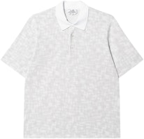HERMES SS25 White Cotton Pattern Short Sleeve Polo Shirt H557995HA94 HERMES SS25 White Cotton Pattern Short Sleeve Polo Shirt H557995HA94