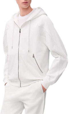 HERMES SS25 Jaket Hoodie Putih Zip-Up Olahraga. H557770HA90 Lookbook HERMES SS25 Jaket Hoodie Putih Zip-Up Olahraga. H557770HA90