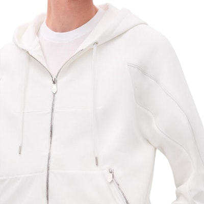 HERMES SS25 Jaket Hoodie Putih Zip-Up Olahraga. H557770HA90 Details for HERMES SS25 Jaket Hoodie Putih Zip-Up Olahraga. H557770HA90