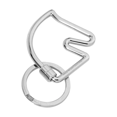 HERMES Stainless Steel Horse Head Keychain Unisex Couple Fashion Accessory H077216FJ00
