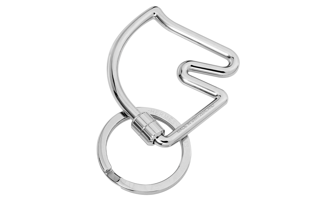 HERMES Stainless Steel Horse Head Keychain Unisex Couple Fashion Accessory H077216FJ00 圖 2