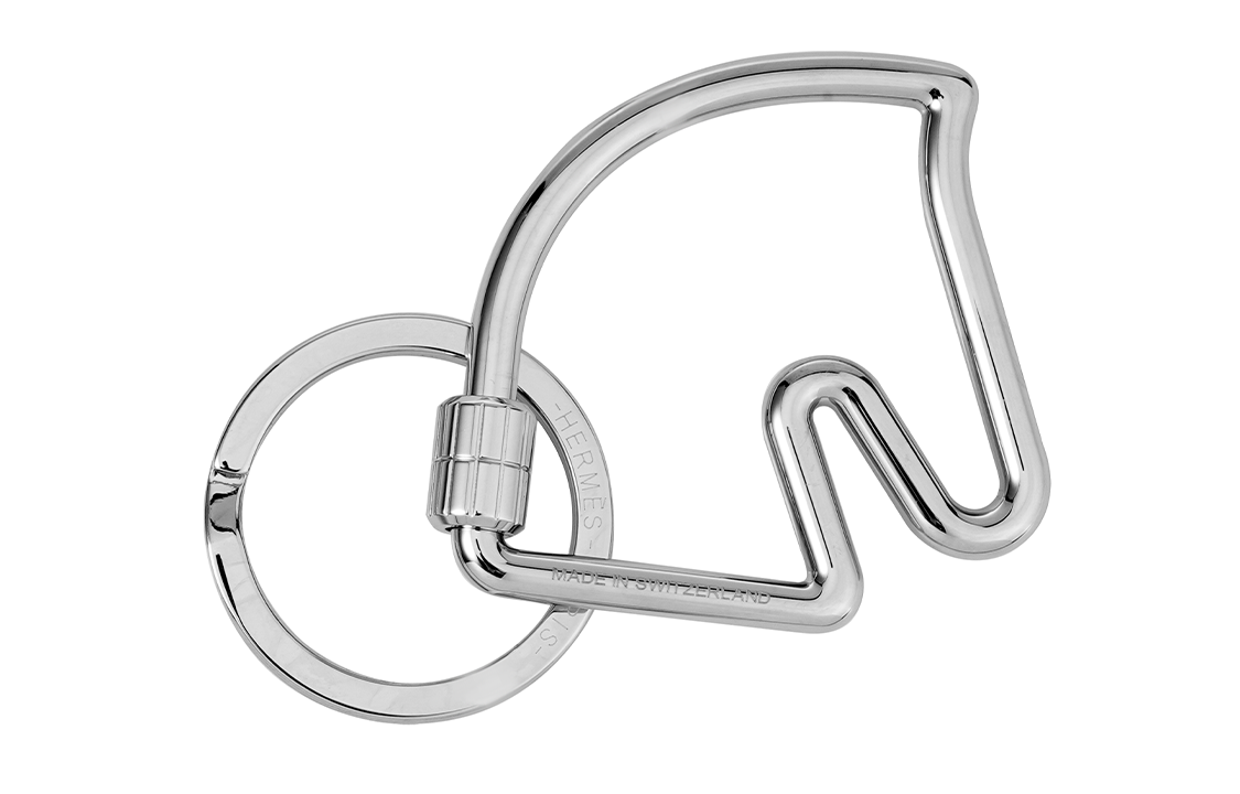 HERMES Stainless Steel Horse Head Keychain Unisex Couple Fashion Accessory H077216FJ00 圖 3