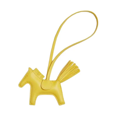 HERMES Street Style Yellow Lambskin Horse-Shaped Pendant Unisex Couple Design. H064929CADX