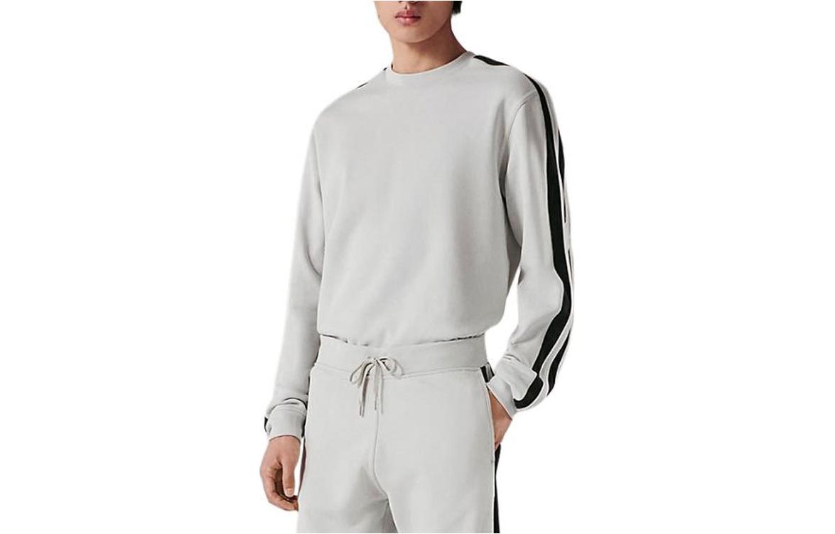 Hermes Striped Crewneck Pullover Sweatshirt Men’s Gray H367760HA4N