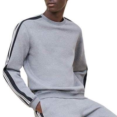 HERMES Baju Kelabu Kasual Lengan Panjang Cetakan Berjalur Crewneck FW24. H467770HA76 Buy HERMES Baju Kelabu Kasual Lengan Panjang Cetakan Berjalur Crewneck FW24. H467770HA76