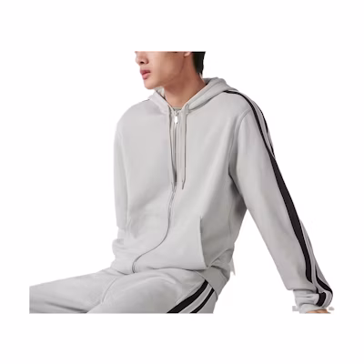 Hermes Striped Zip Hoodie Men’s Long Sleeve Gray H367770HA4N3