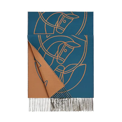 HERMES Stylish Trendy Dual-Tone Knit Scarf Unisex Edition. h253955s04