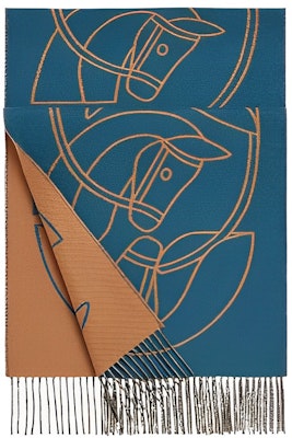 HERMES Stylish Trendy Dual-Tone Knit Scarf Unisex Edition. h253955s04 Order HERMES Stylish Trendy Dual-Tone Knit Scarf Unisex Edition. h253955s04